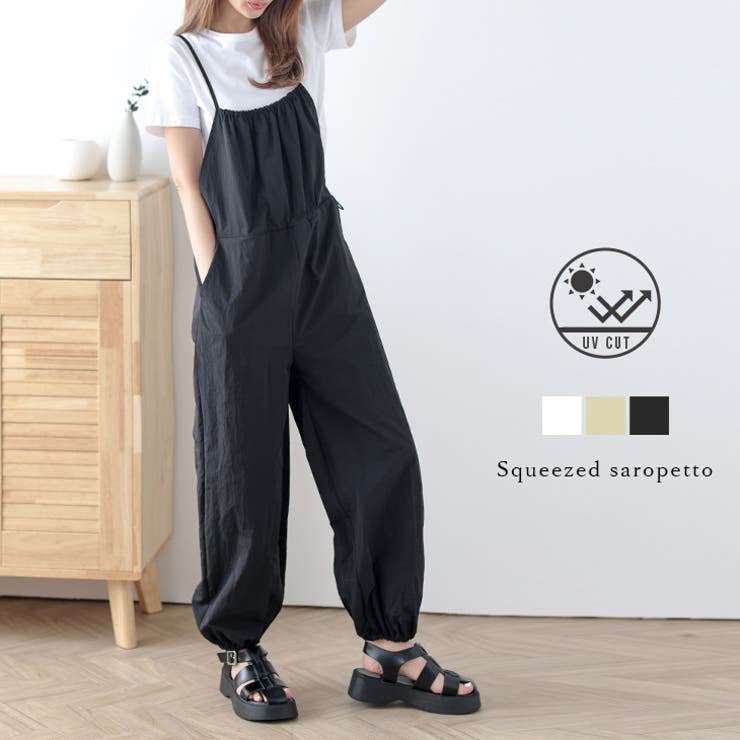 細見えサロペット 薄手パンツ きれいめ | La-gemme | 詳細画像1 