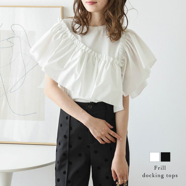 フリル ドッキング Tシャツ | La-gemme | 詳細画像1 