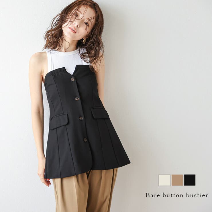 Sov. / フロントボタンベアビスチェ TOPS Night STORE | ダブル