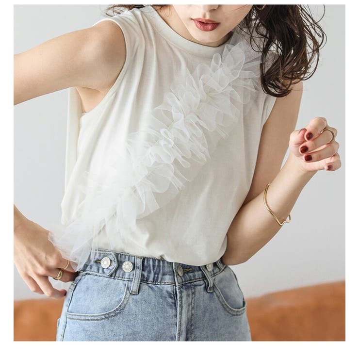 チュールフリル スマホショルダー ストラップ[品番：LGMW0005496]｜La