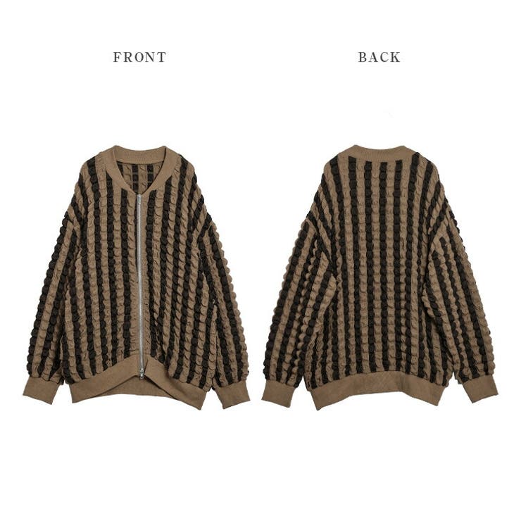 ダブルジップ ジャガード カーディガン[品番：LGMW0005605]｜La-gemme