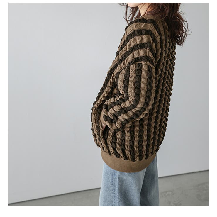 ダブルジップ ジャガード カーディガン[品番：LGMW0005605]｜La-gemme