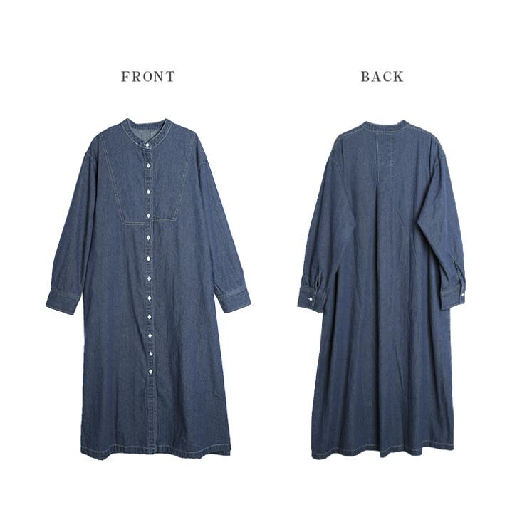 デニム シャツワンピ ロング丈ワンピース | La-gemme | 詳細画像14 