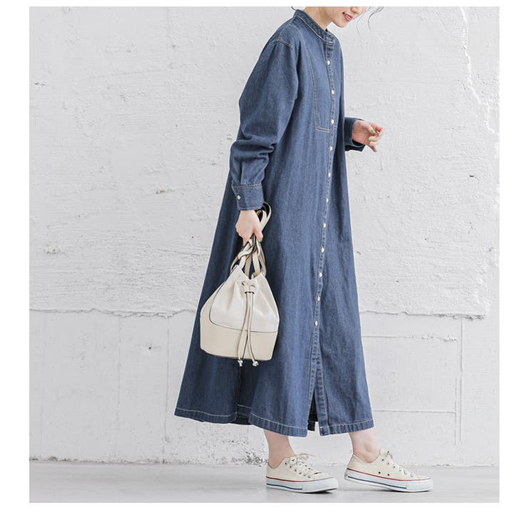 デニム シャツワンピ ロング丈ワンピース | La-gemme | 詳細画像9 