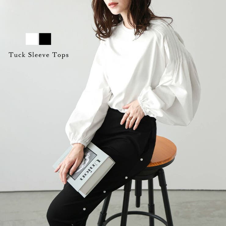 Tシャツ タックスリーブ ぽわん袖 | La-gemme | 詳細画像1 