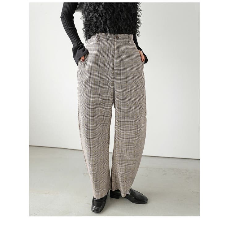 カーブパンツ グレンチェック スラックス | La-gemme | 詳細画像12 