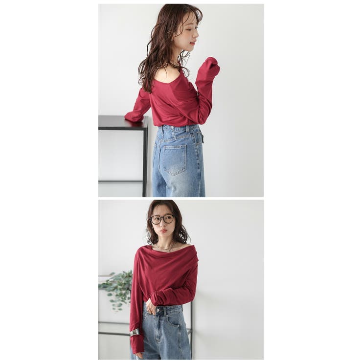 トップス ロンT ドレープ[品番：LGMW0005790]｜La-gemme