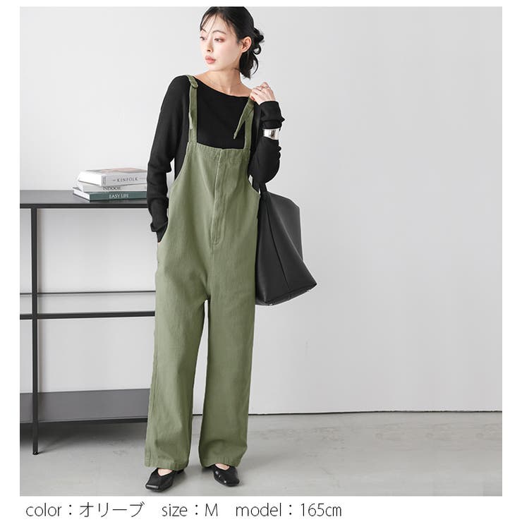 フロントジップ デニム オーバーオール[品番：LGMW0004480]｜La