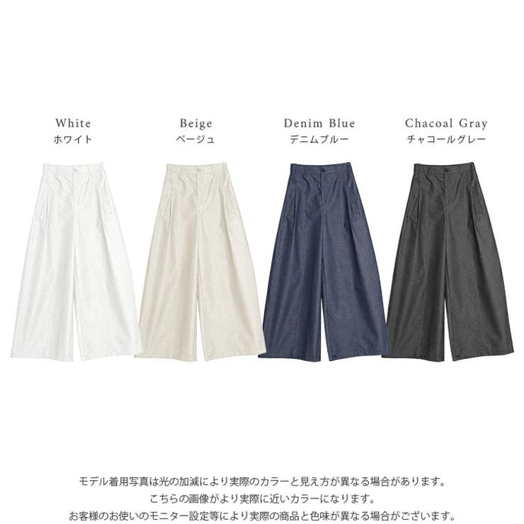 日本製 ワイドパンツ タック | La-gemme | 詳細画像4 