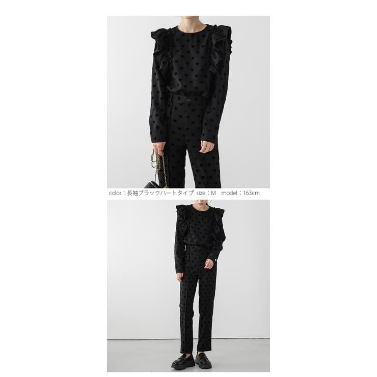 B1507★美品★MLサイズ★黒/フロッキードット/セットアップ☆社交ダンス フロッキードット セットアップ セットアイテム[品番