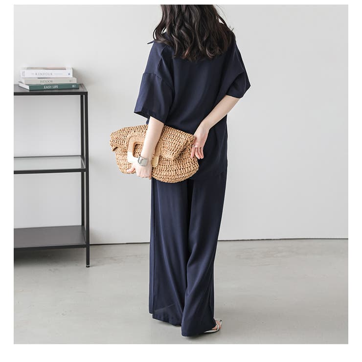 シャツ ワイドパンツ セットアップ[品番：LGMW0005882]｜La