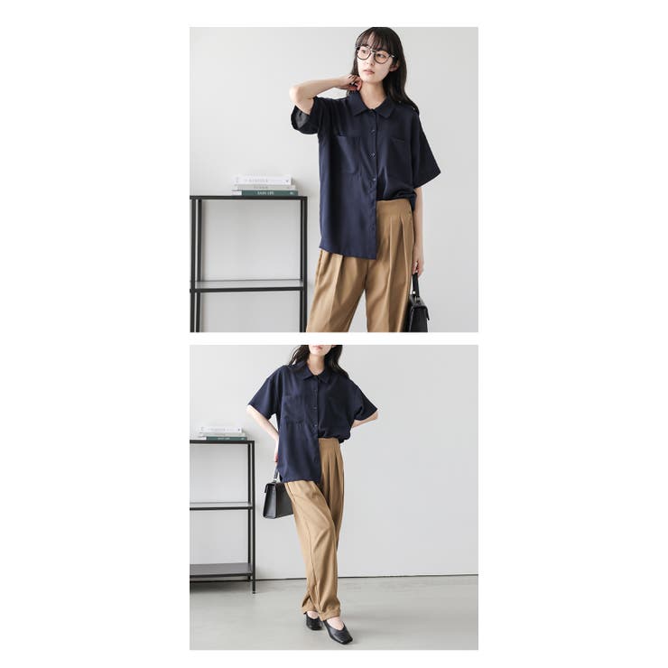 シャツ ワイドパンツ セットアップ[品番：LGMW0005882]｜La