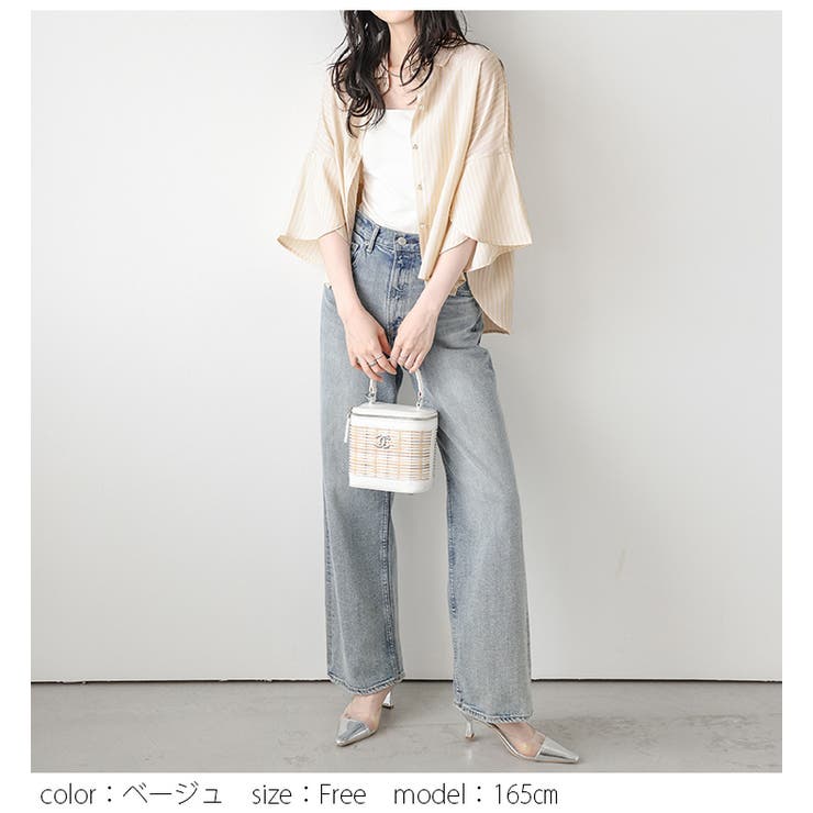 ペタルスリーブ デザイン袖 フレア[品番：LGMW0005974]｜La