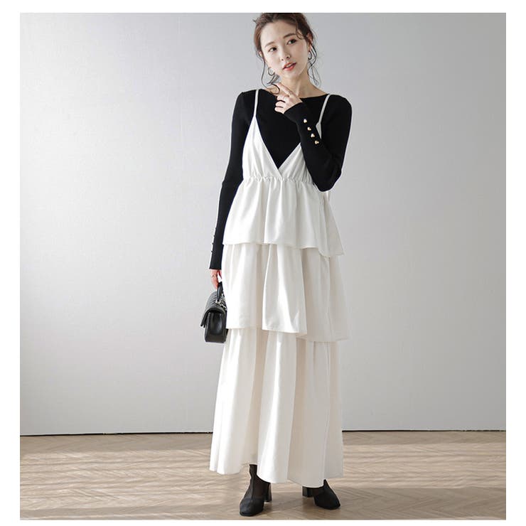 ティアードワンピース ロング キャミワンピ | La-gemme | 詳細画像7 