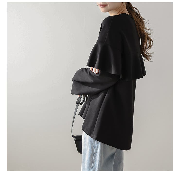 ラッフルフリル トップス ダンボールニット[品番：LGMW0005250
