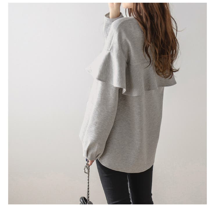 ラッフルフリル トップス ダンボールニット[品番：LGMW0005250]｜La