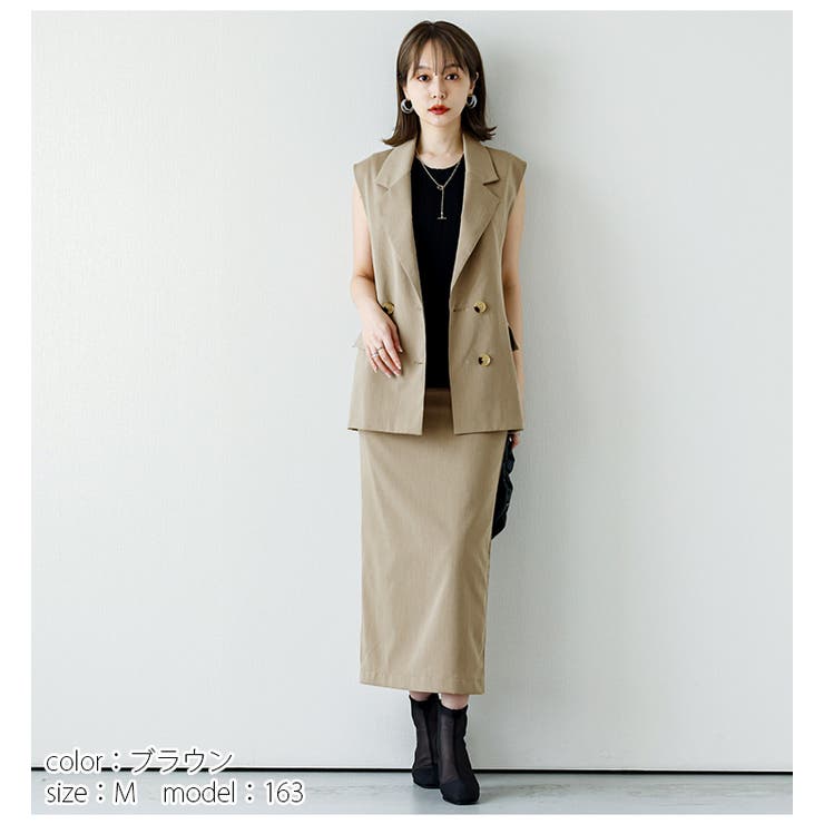 セットアップ ジレ ダブルボタン[品番：LGMW0004536]｜La-gemme