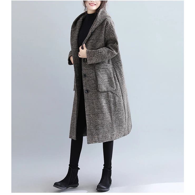 ゆったりシルエット レディース フーデットコート[品番