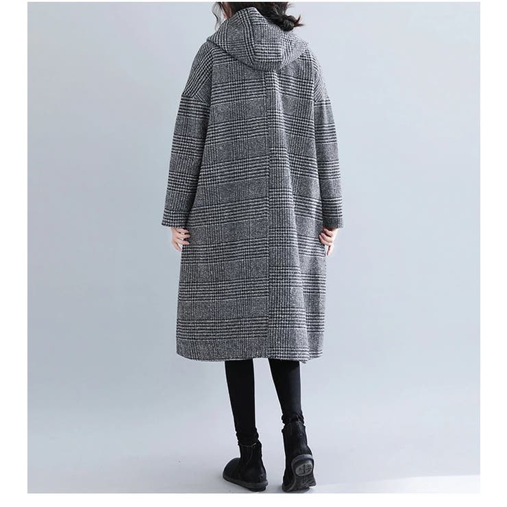 ゆったりシルエット レディース フーデットコート[品番