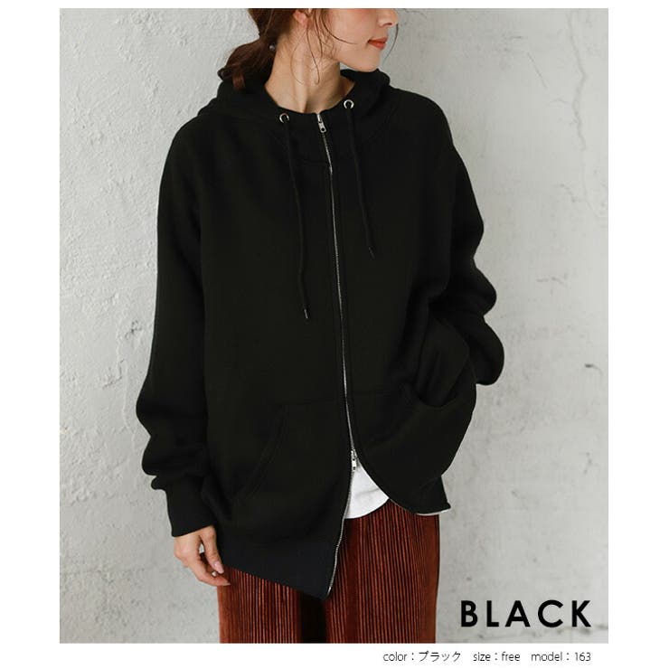 ダブルジップパーカー 裏起毛 ジップアップ[品番：LGMW0004098]｜La