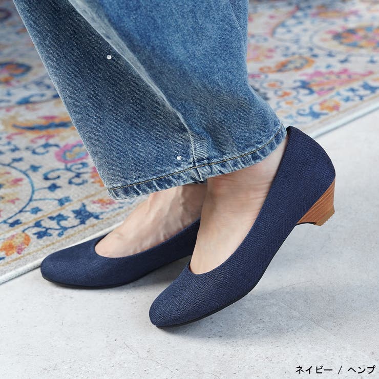 ネイビー（ヘンプ） | パンプス ラウンドトゥ 3 | La luna 