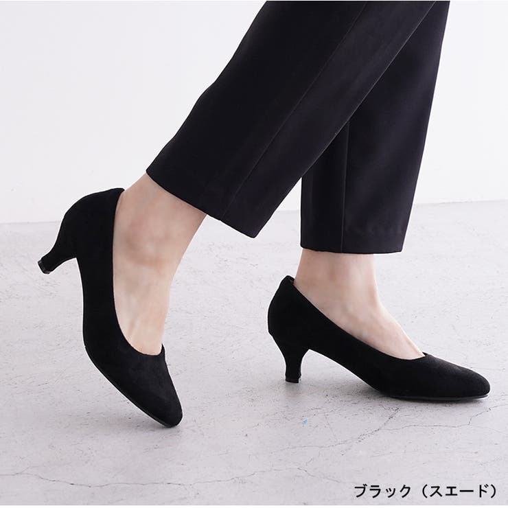 ブラック（スエード） | パンプス アーモンドトゥ 5 | La luna 