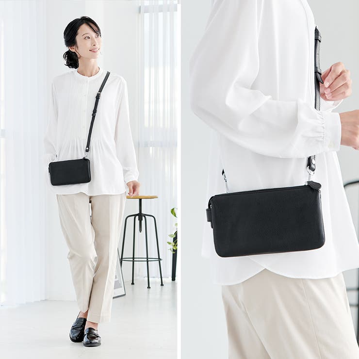 本革 シュリンクレザー お財布ショルダー | La luna  | 詳細画像10 