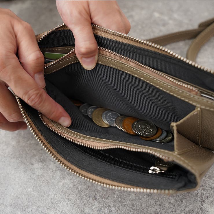 本革 シュリンクレザー お財布ショルダー | La luna  | 詳細画像7 