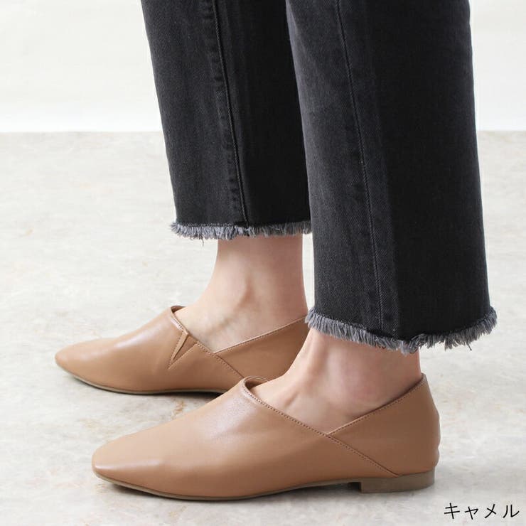 キャメル | パンプス バブーシュ フラットシューズ | La luna 