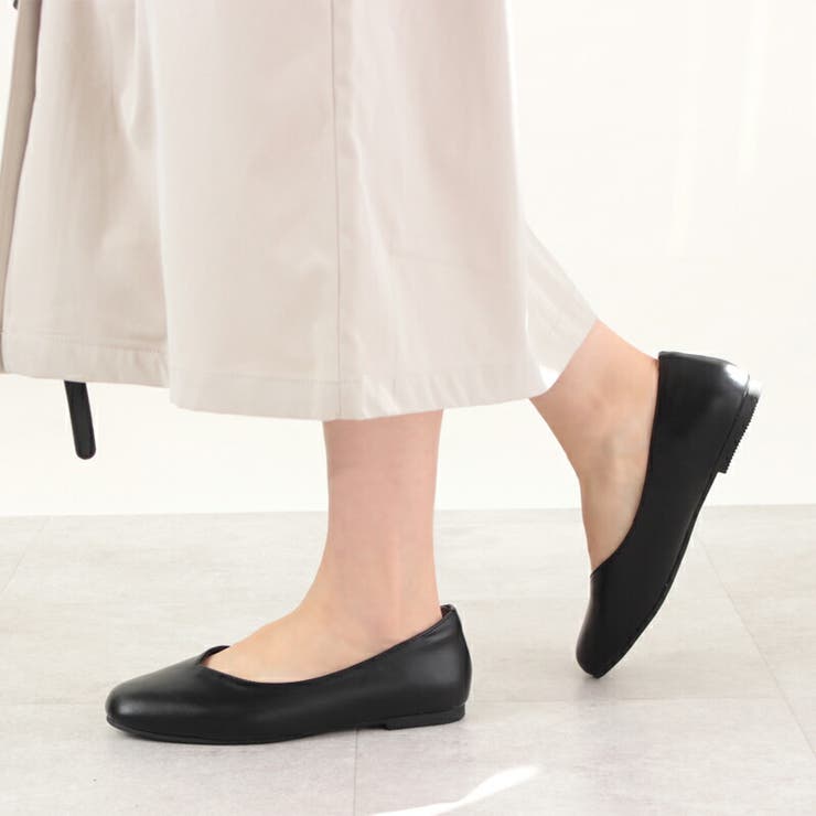Vカットスクエアパンプス痛くないローヒールブラック黒幅広歩きやすい究極のプレーン1cmヒールぺたんこフラット外反拇趾大きいサイズ甲高走れるベージュあす楽立ち仕事レディースシューズALETTAアレッタ
