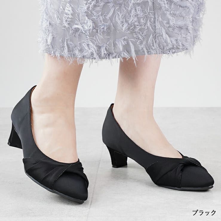 ブラック | パンプス ポインテッドトゥ 4 | La luna 