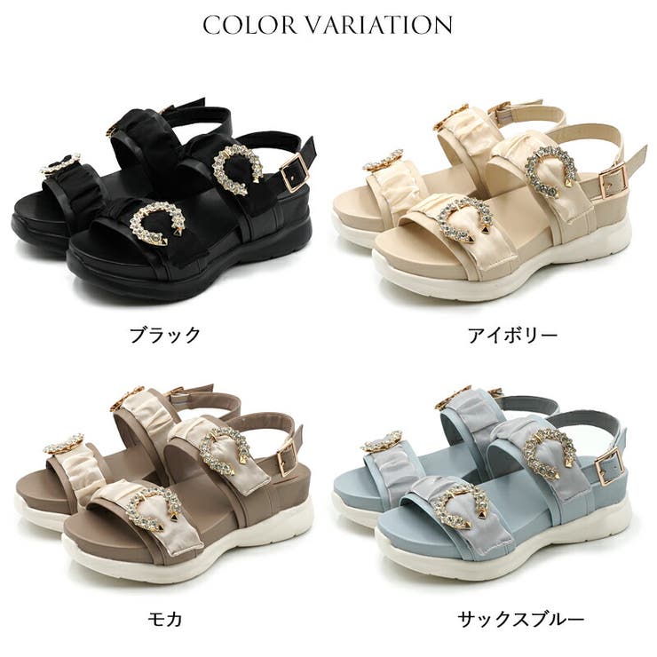CHANEL 極美品 ビジュー付きストラップサンダル ビジュー CHANEL(シャネル) サンダル・ミュール(レディース