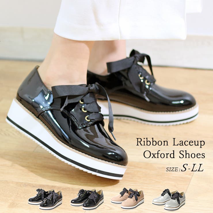 リボンレースアップオックスフォードシューズ レディース 厚底 品番 Trcs La Luna ラルーナ のレディース ファッション通販 Shoplist ショップリスト