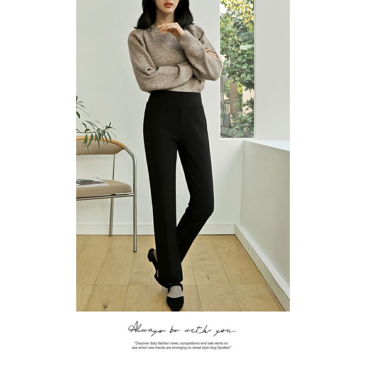 ズボン パンツ ロング 裏起毛 暖かい ポケット ウエストゴム 伸びる | LATTE | 詳細画像8 