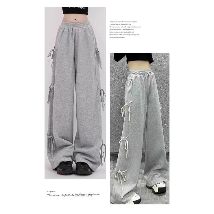 ワイドパンツ ロング ひざ下 イージーパンツ ゆったり ウエストゴム | LATTE | 詳細画像2 