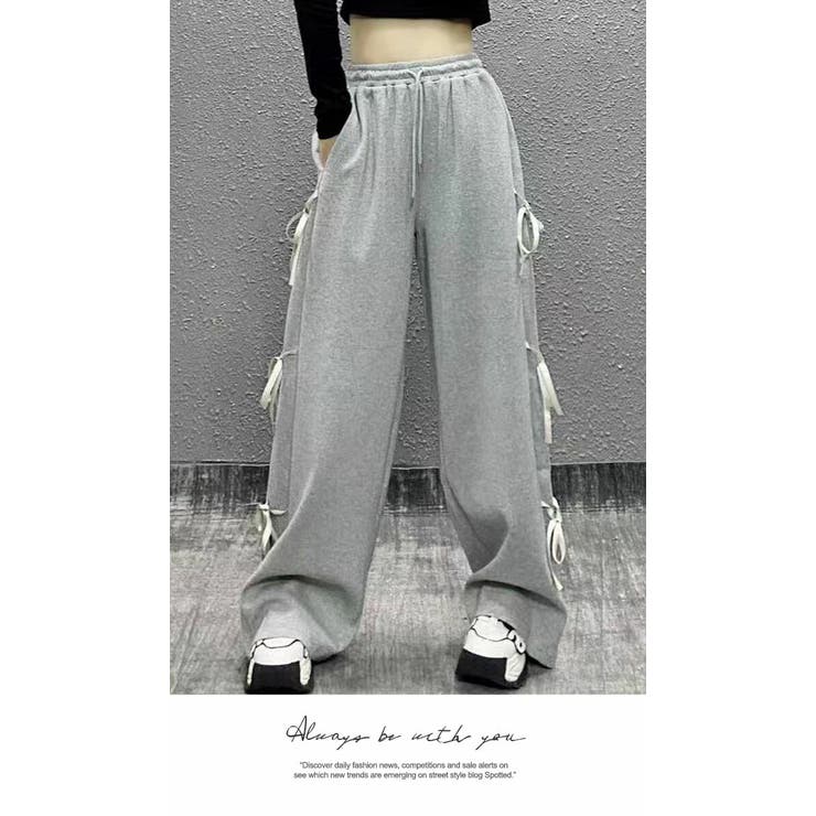 ワイドパンツ ロング ひざ下 イージーパンツ ゆったり ウエストゴム | LATTE | 詳細画像3 