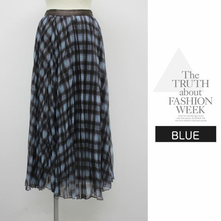 ロングスカート ひざ下 Aライン チェック ウエストゴム ボリューム レース | LATTE | 詳細画像12 