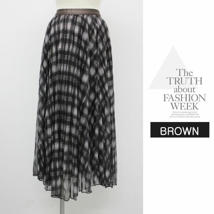 ロングスカート ひざ下 Aライン チェック ウエストゴム ボリューム レース | LATTE | 詳細画像13 