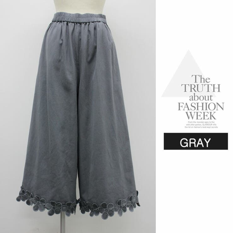 ワイドパンツ ロング フリル  リラックス ウエストゴム  ポケット有り | LATTE | 詳細画像7 