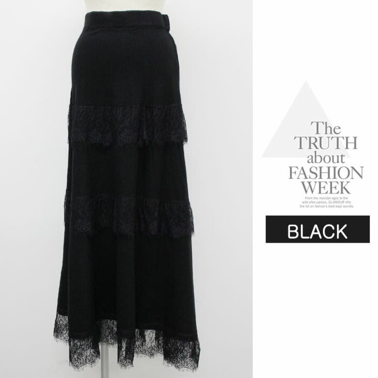 ボトムス ロングスカート 膝下 ひざ下 Aライン ウエストゴム  ニット | LATTE | 詳細画像13 