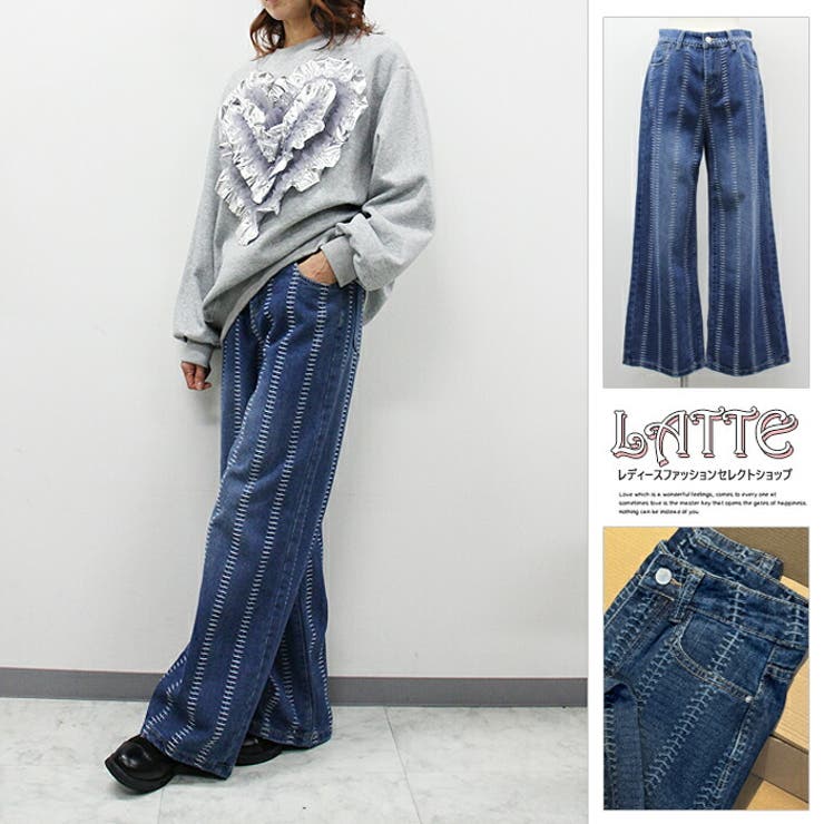 ユニックパータンデニムパンツ | LATTE | 詳細画像1 