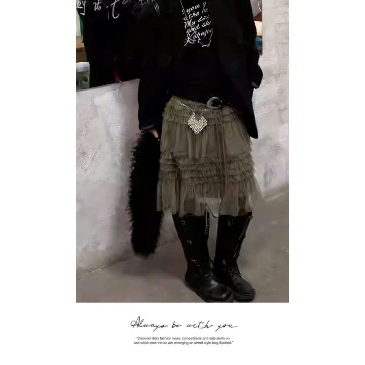 フリルが可愛いミディアム丈スカートssg260101 | LATTE | 詳細画像3 