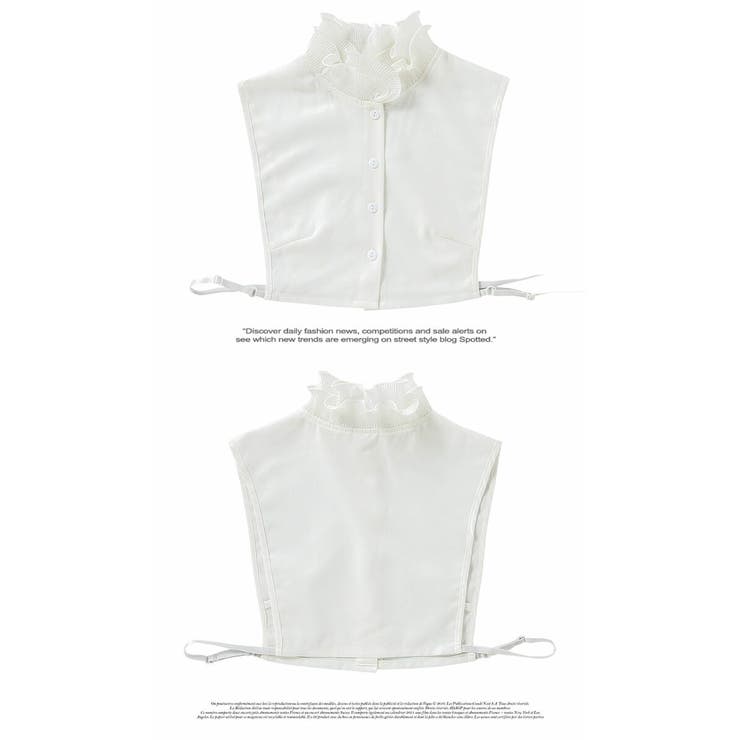 つけ襟 白 ホワイト 付け襟 重ね着 無地 角襟 丸襟 フリルネック | LATTE | 詳細画像8 