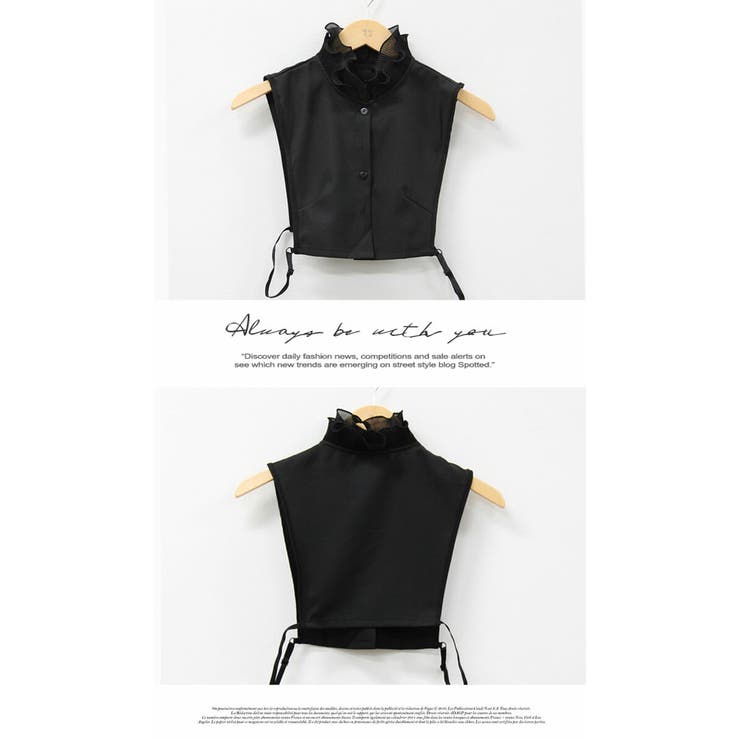 つけ襟 白 ホワイト 付け襟 重ね着 無地 角襟 丸襟 フリルネック | LATTE | 詳細画像9 