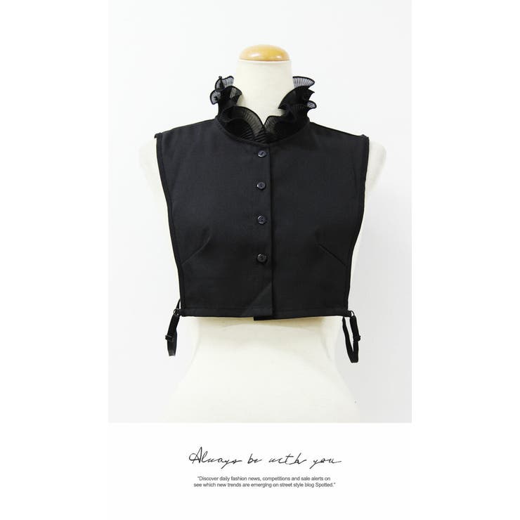 つけ襟 白 ホワイト 付け襟 重ね着 無地 角襟 丸襟 フリルネック | LATTE | 詳細画像10 