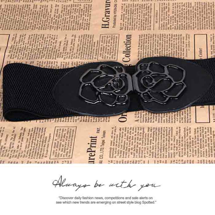 太ベルト ゴムベルト リボン 太ゴムベルトウエストマーク パーティードレス | LATTE | 詳細画像2 