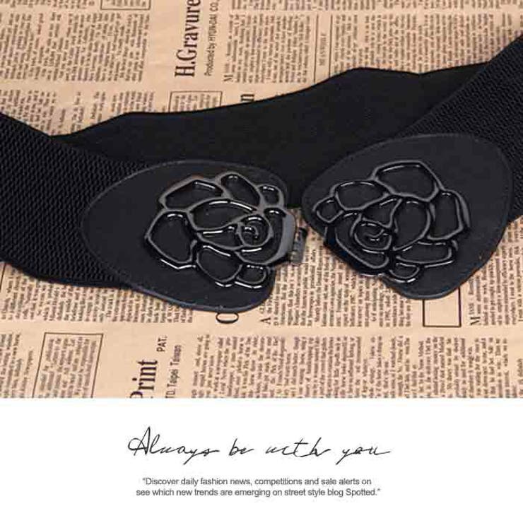 太ベルト ゴムベルト リボン 太ゴムベルトウエストマーク パーティードレス | LATTE | 詳細画像3 