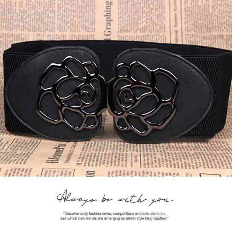 太ベルト ゴムベルト リボン 太ゴムベルトウエストマーク パーティードレス | LATTE | 詳細画像4 