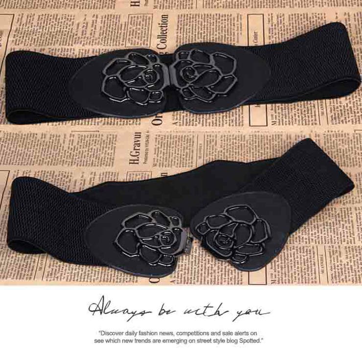 太ベルト ゴムベルト リボン 太ゴムベルトウエストマーク パーティードレス | LATTE | 詳細画像6 