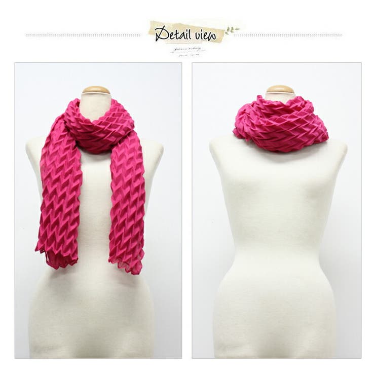 暖かい 秋冬 マフラー ストール 女性らしい エレガンス ふわふわプリーツ | LATTE | 詳細画像14 